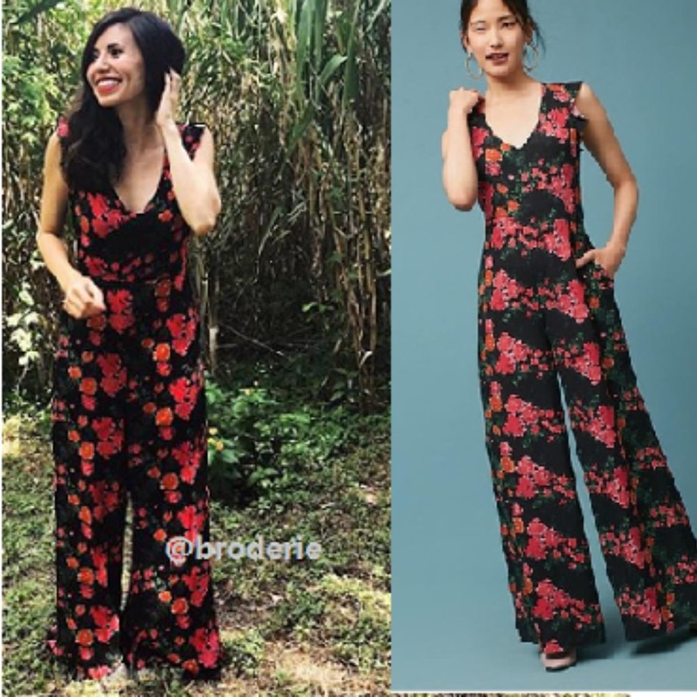 Anthropologie Laurette V-Neck Jumpsuit new XS new with tag - Picture 1 of 11